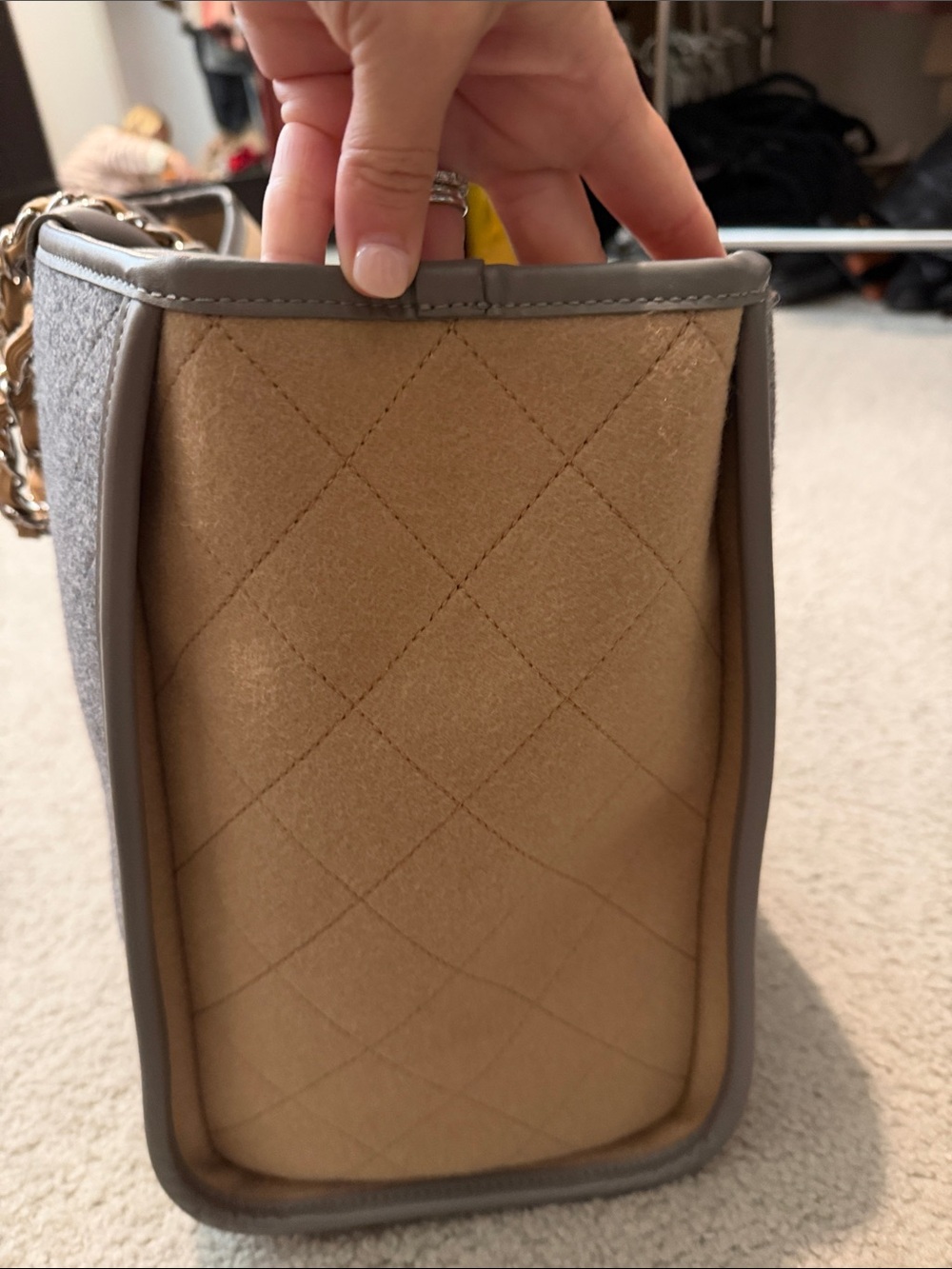 CHANEL Gray Deauville Tote-RARE! - Picture 8 of 15